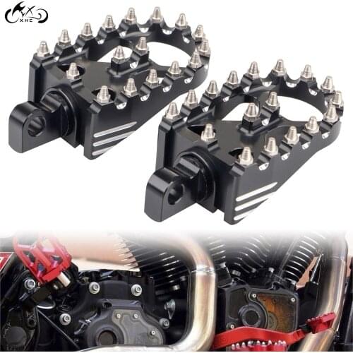 1Pair Motorcycle CNC Aluminum MX Style Rotating Footpegs Foot Pegs For Harley Dyna 1993-2017 Fatboy Iron 883 Touring Models