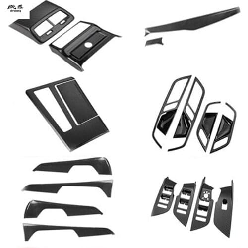 1Lot ABS Carbon Fiber Grain OR Wooden Inside Decoration Cover For 2019 2020 AUDI A6 C8 4A2 Car Accessories