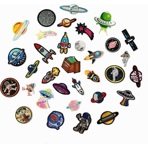 1pcs Space Universe Patch for Clothing Iron on Embroidered Sew Applique Cute Patch Fabric Badge Garment DIY Apparel Accessories
