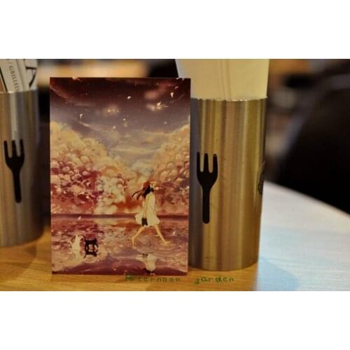 1pcs Japanese hand-painted wind Paradise platform 2 sheets Wholesale postcards