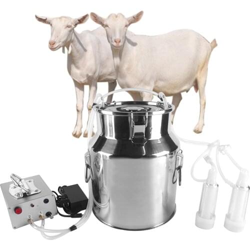 14L Electric Milking Machine for Cattle Goat 220V Pulsating Milking Machine Stainless Steel Milker Bucket Farm Livestock Tool