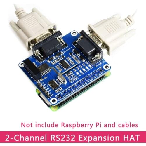 2-Channel Isolated RS232 Expansion HAT for Raspberry Pi 4B/3B+/3B/Zero SC16IS752+SP3232 Solution with Onboard Protect Circuits