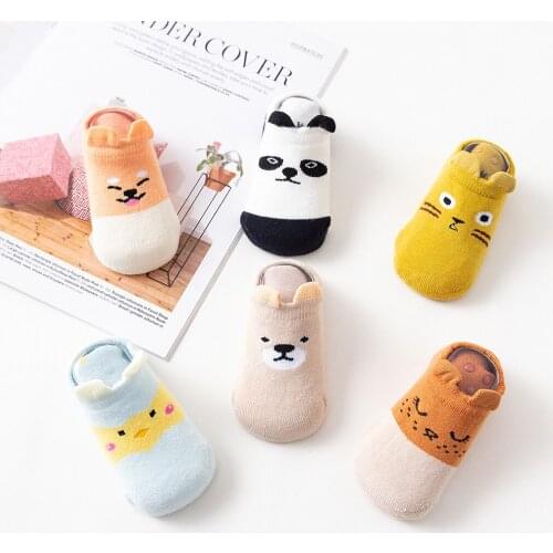 3 Pair Random Color Baby Anti-slip Socks Girl Breathable Cotton Floor Socks Infant Toddler Baby Accessories
