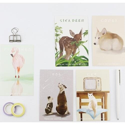 30pcs a view of animals back theme card multi-use as Scrapbooking party invitation DIY gift card message card postcard