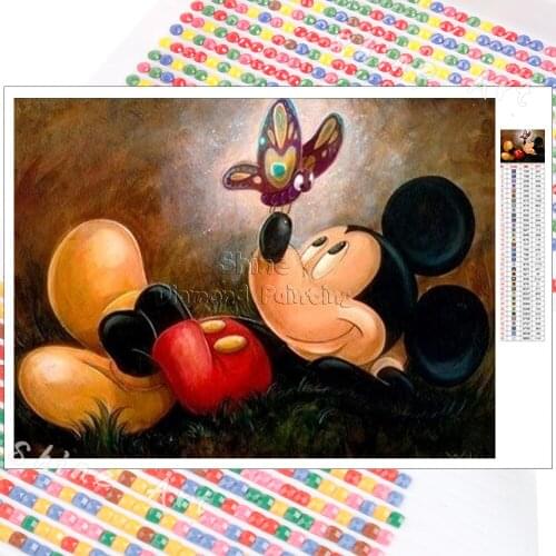 Diamond Painting Cartoon Disney Mickey Butterfly Animal 5D DIY Mosaic Kit Embroidery Full Square Round Christmas Gift Home