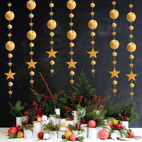 4M Paper Star Round Garland Glitter Curtain Flash Banner Kid Room Decor Christmas New Year Birthday Party Supplies