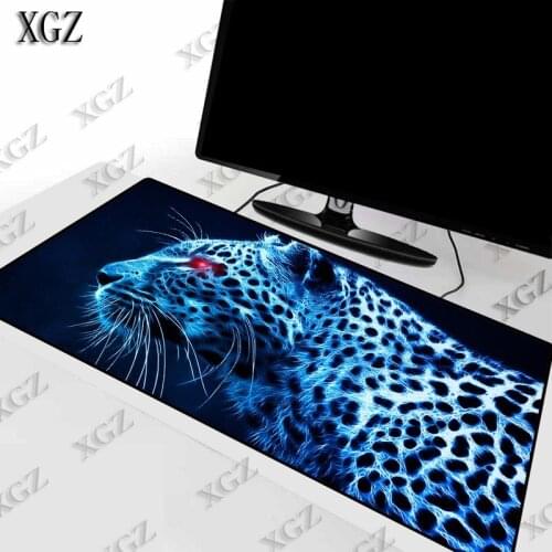 XGZ Leopard Animal Large Gaming Mouse Pad Lock Edge Game Mat for Laptop Keyboard Desk Notebook Gamer pad