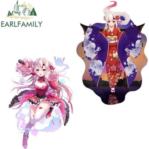 EARLFAMILY 13cm for Hololive Nakiri Ayame Car Accessoires Stickers Cartoon Anime Vinyl Decal Camper Waterproof Occlusion Scratch