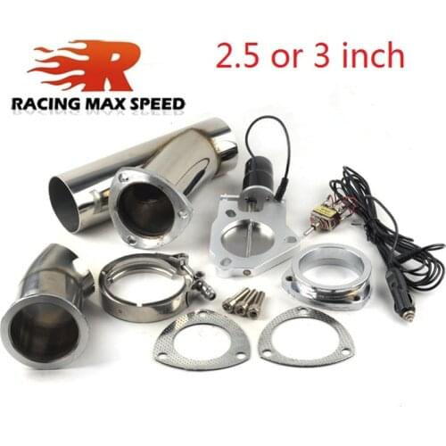 2.5, 3 Inch Electric Exhaust Muffler Valve Cutout System Dump exhaust cutout bypass valve with switch control