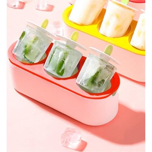 3 Cell Ice Cream Mold DIY Freezer Molds Homemade Ice Cream Maker Big Size Popsicle Ice Cube Maker Moulds