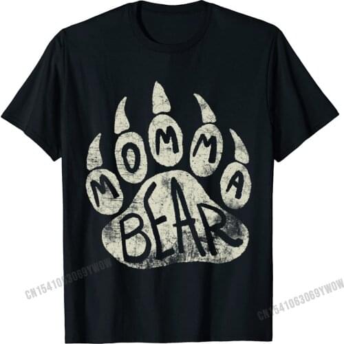 Momma Bear T Shirt - Mama Bear Paw Print - Mothers Day Mom Camisas Men Camisa Tshirts Fashion Cotton Mens Tees Normal