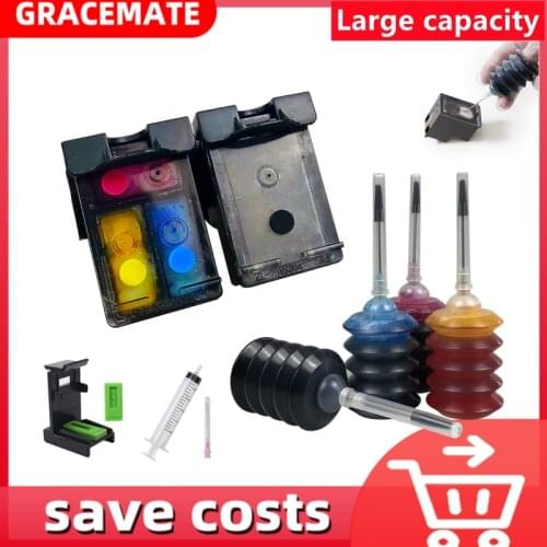 GraceMate 652XLrefill Ink Cartridge Replacement for Hp652 HP 652 XL for HP Deskjet 1115 1118 2135 2136 2138 3635 3636 3835 4535