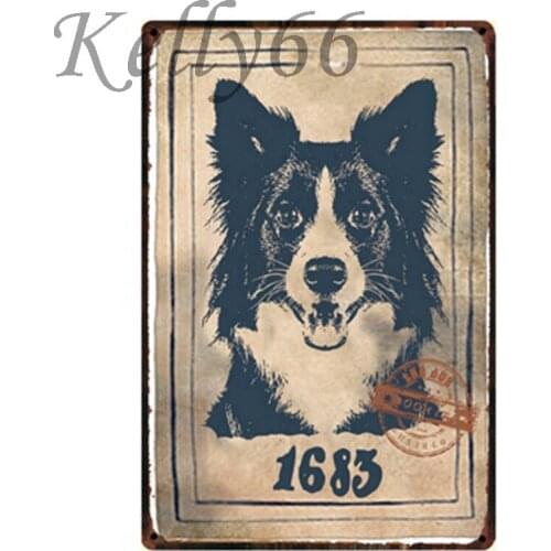 [ Kelly66 ] Black Dog Retro Decor Tin Sign Poster Pub Wall Art Metal Painting 20*30 CM Size y-1150