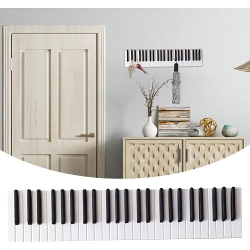 Creative Piano Wooden Coat Racks Piano Keys Wall Mounted Coat 21 Hooks Hanger Wall Home Decoration Hat Storage Rack Wood Shelf