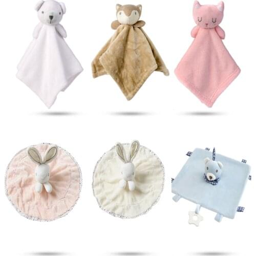 Cute Baby Rattle Bunny Soothing Towel Baby Plush Toy Infant Very Soft Security Blanket Friend Educational Plush Rabbit Doll Toys