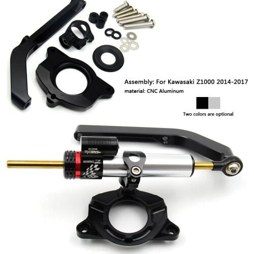 Motorcycles CNC Aluminum Adjustable Steering Stabilize Damper Bracket Mount Kit For Kawasaki Z1000 Z 1000 2014 2015 2016 2017
