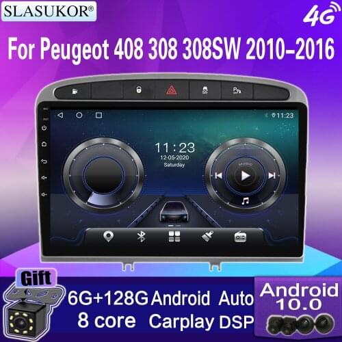 9“ Android 10 For Peugeot 408 308 308SW 2010-2015 2016 Car Radio RDS DSP Multimedia Video Player 2din Navigation GPS CarPlay