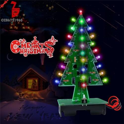 3D Xmas Tree Diy Kits RGB LED Light Holiday Light Multi Colors Christmas Trees Light for Home Living Room Garden Decoration