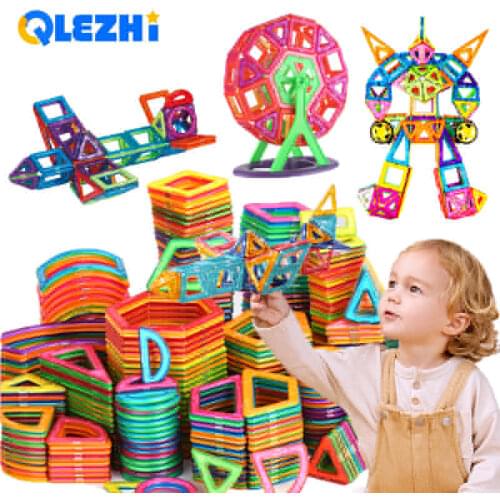 DIY Magnetic Constructor Set Triangle Square Small Bricks Magnetic Building Blocks Designer Set Magnet Toys For Children