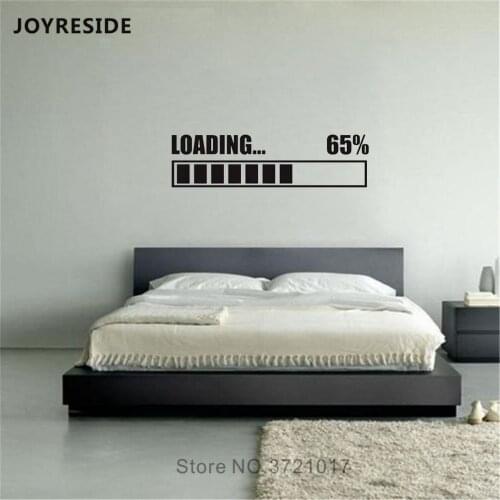 JOYRESIDE Game Loading Wall Decal Gaming Gamer Wall Sticker Art Vinyl Decor Home Kids Game Rooms Decor Interior Designed A1069