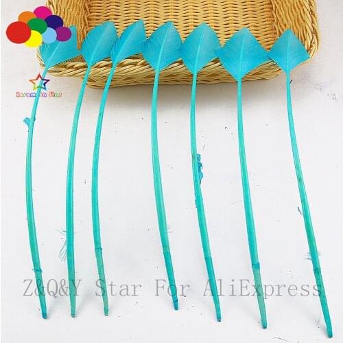 Natural Turkey 25-30CM Wo Lin Feather Front Cut Tip Dyed Sky Blue DIY Craft Jewelry Accessories Feather