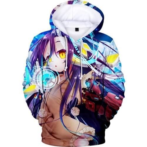 NO GAME NO LIFE Hoodies Sweaters Men / Women Fashion Casual Long Sleeve Soft Sweatshirts 3D Print Role-playing game characters