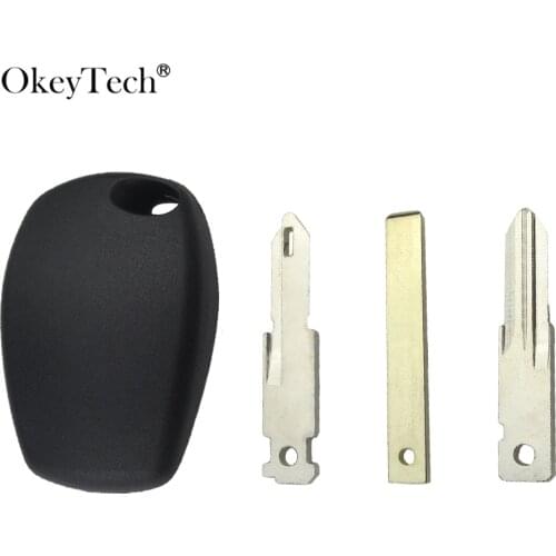 Okeytech No Button Blank Car Key Shell Cover Case Fob For Renault Logan NE73/VA6/VAC102 Blade Car Key Replacement