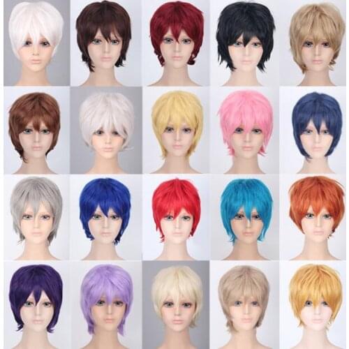 30CM 20 Colour Anime Noragami Yukine Short Wig Cosplay Costume Heat Resistant Synthetic Hair Men Women Party Cosplay Wigs