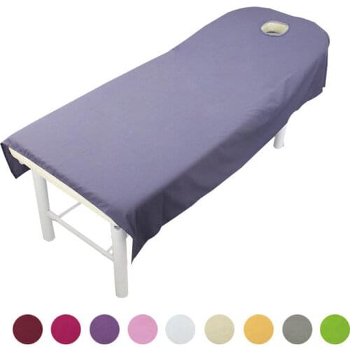 Beauty Bedsheet Cosmetic Salon Sheets Solid Color Brushed Fabric Massage Treatment Soft Sheets Spa SPA Bed Cover With Hole