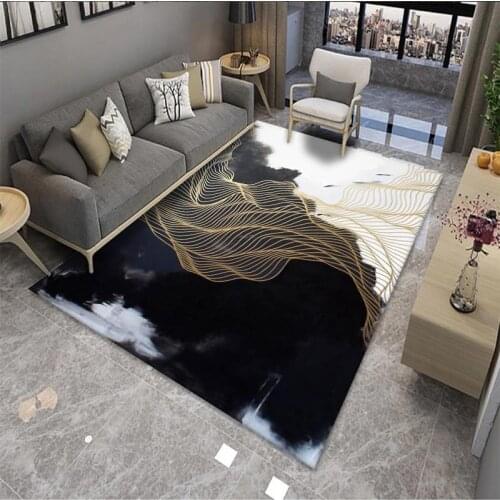 Modern New Chinese Style Living Room Carpet Ink Printing Geometric Pattern Rugs For Bedroom Home Room Decor Bedside Floor Mats