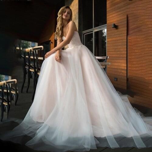 Vestidos De Novia Country Garden Sweetheart Lace Appliques Wedding Dresses Lace Up Back Tulle Bridal Gowns Spring Sexy