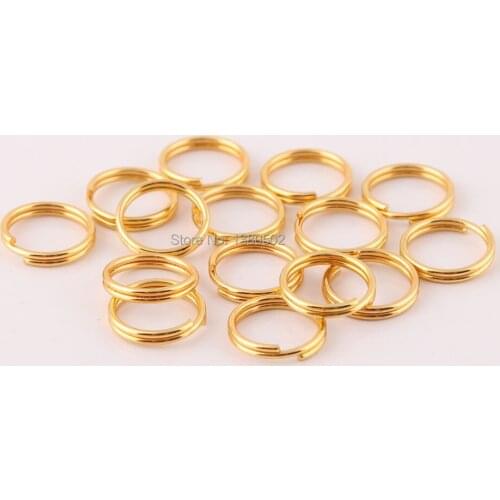 200PCS 12mm Gold color Metal Top Quality key ring Round Shape Split Ring DIY Decoration accessories