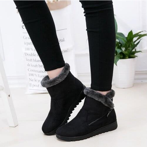 2021 Woman Shoes Woman Winter Snow Boots Warm Ankle Boots Platform Rubber Female Boots Winter Snow Footwear Lady Low Heel Shoes