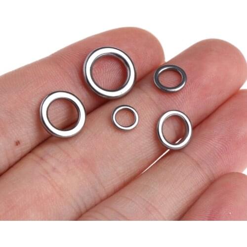 50Pcs Fishing Solid Stainless Steel Snap Split Ring Lure Tackle Connector New