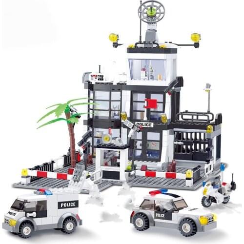 6725 3D Construction educational Bricks 6725 Building Block Sets Police Stations Enlighten toys for children Christmas Gift