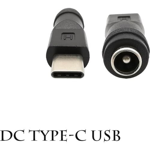 Type-C USB Male to 5.5x2.1mm Female Jack Converter DC Power Adapter Connector for Notebook PC Phone