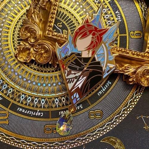 Anime Final Fantasy XIV Haurchefant Greystone Estinien Wyrmblood G'raha Tia Metal Badge Button Brooch Pins Medal Souvenir Toy