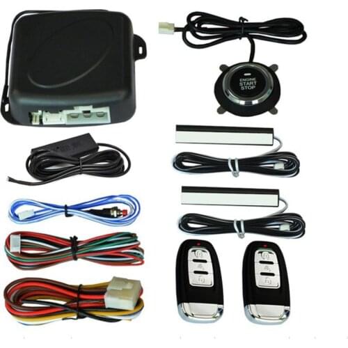 12V Auto Car Keyless Entry Start System One Start Stop Engine Push Button Vehicle Alarm PKE Remote Start Dropshiping