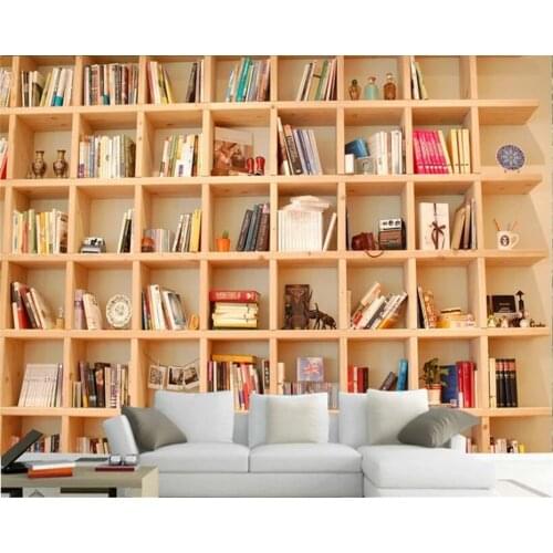 Beibehang Vintage wallpaper book shelf 3D bedroom mural decoration wallpaper background wallpaper wall 3d papel pintado pared
