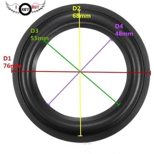 Free Shipping 2 PCS 3 Inch Speaker Accessories Rubber Folding Ring Foam Side Speakers Repair Parts
