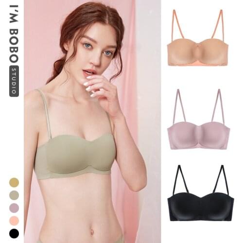 Seamless Women Tube Tops Strapless Sexy Bra Crop Top Back Closure Bandeau Top Underwear Female Strapless Bra Wrap Top