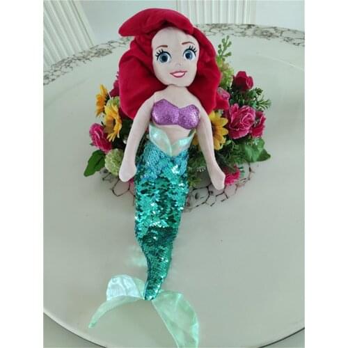 Childrens picture storybook The Little Mermaid Cute Ariel Princess and Belle Plush toy dolls Kid Gift Christmas Gift 40cm