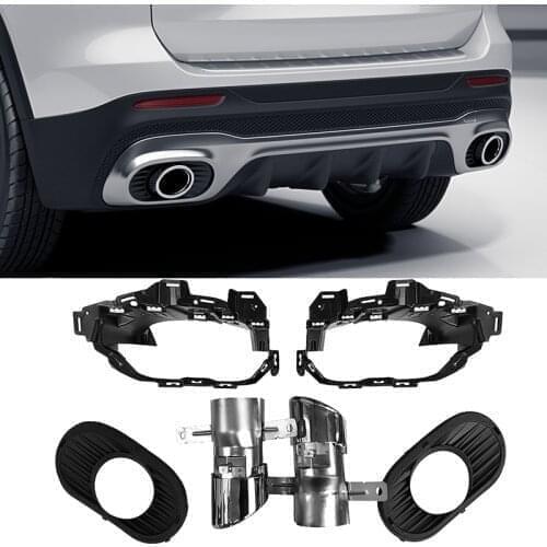 For Mercedes Benz GLB 2020+ X247 GLB180 GLB200 GLB220 GLB250 GLB35 AMG LINE Rear Bumper Turbo Muffler Exhaust Tips Pipe Exits
