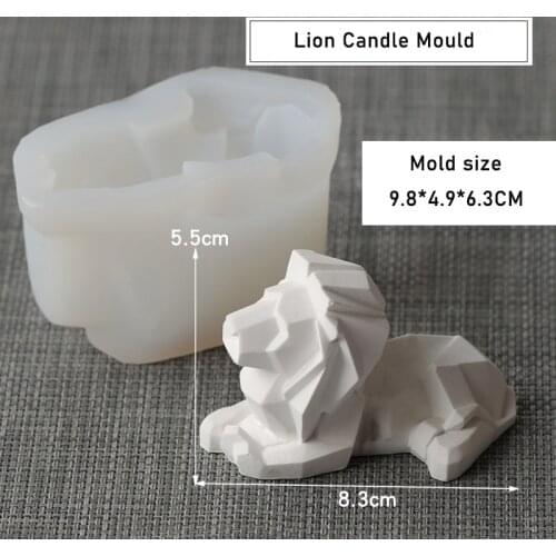 Geometric Lion Stencil Candle Mold Silicone Mold Candle Making DIY Gypsum Plaster Crafts Mould Silicone Soap Candle Resin Molds