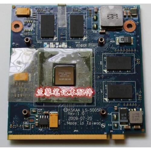 GT 330M N11P-GE1-A3 1G KSKAA LS-5005P MXM II DDR3 VGA Video Card for TOSHIBA A500 L550 laptop