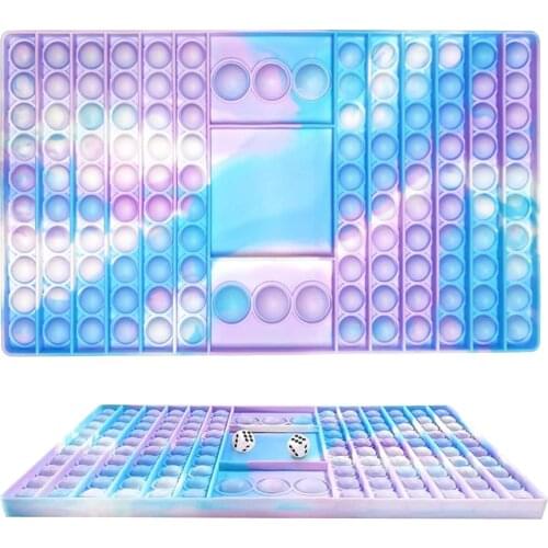 Big Size Fidget Toys Rainbow Chess Board Push Bubble Sensory Toy Adult Stress Relief Squeeze Board Toy Anti Stress Board Games