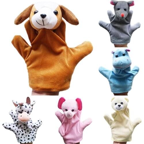 Delicate Baby Child Cartoon Duck Cattle Dog Animal Hand Glove Puppet Toy Finger Sack Plush Toy Kid Adult Funny Cute Gifts