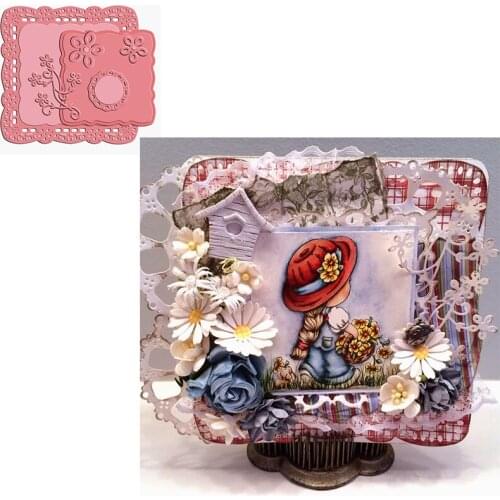 Nice Square Fancy Openwork Frame Metal Steel Cutting Dies For DIY Scrapbooking Album Paper Card New Die Cut 2020