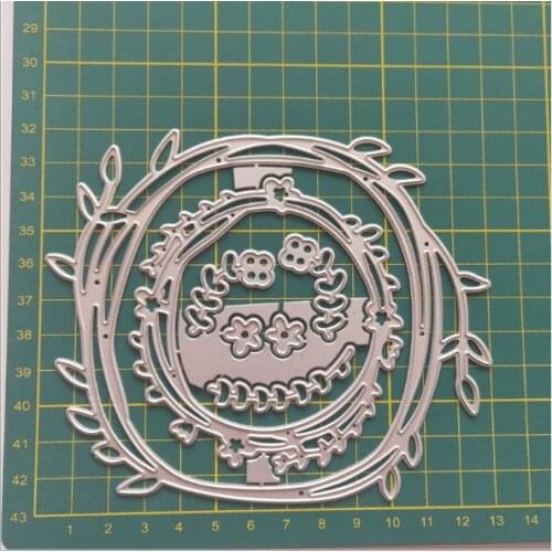 Wreath Flower Metal Cutting Dies Scrapbooking Craft Dies Cuts DIY Album Card make Stencils die template 122x106mm