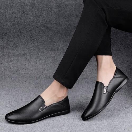 Fashion Genuine Leather Men Casual Shoes Brand Italian Flats Loafers Soft Man Moccasins Outdoor Breathable Slip on Soft Driving